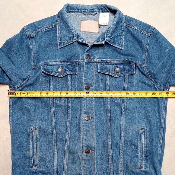 C.E. Schmidt Workwear Jacket Mens 2XL Distressed Blue Denim Jean Trucker Button - Picture 9 of 10